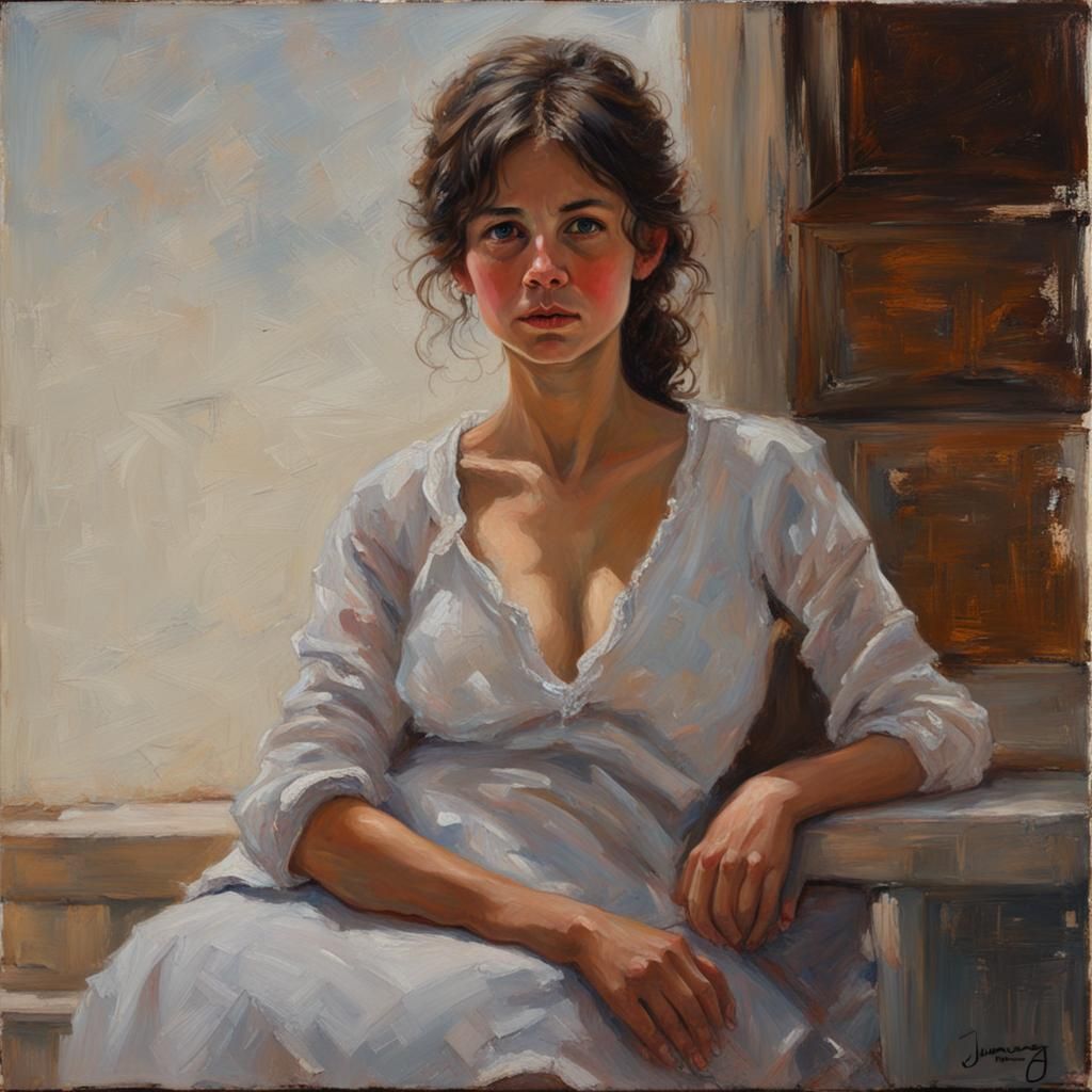 Timeless Beauty: Portrait Inspired by Oil Painting