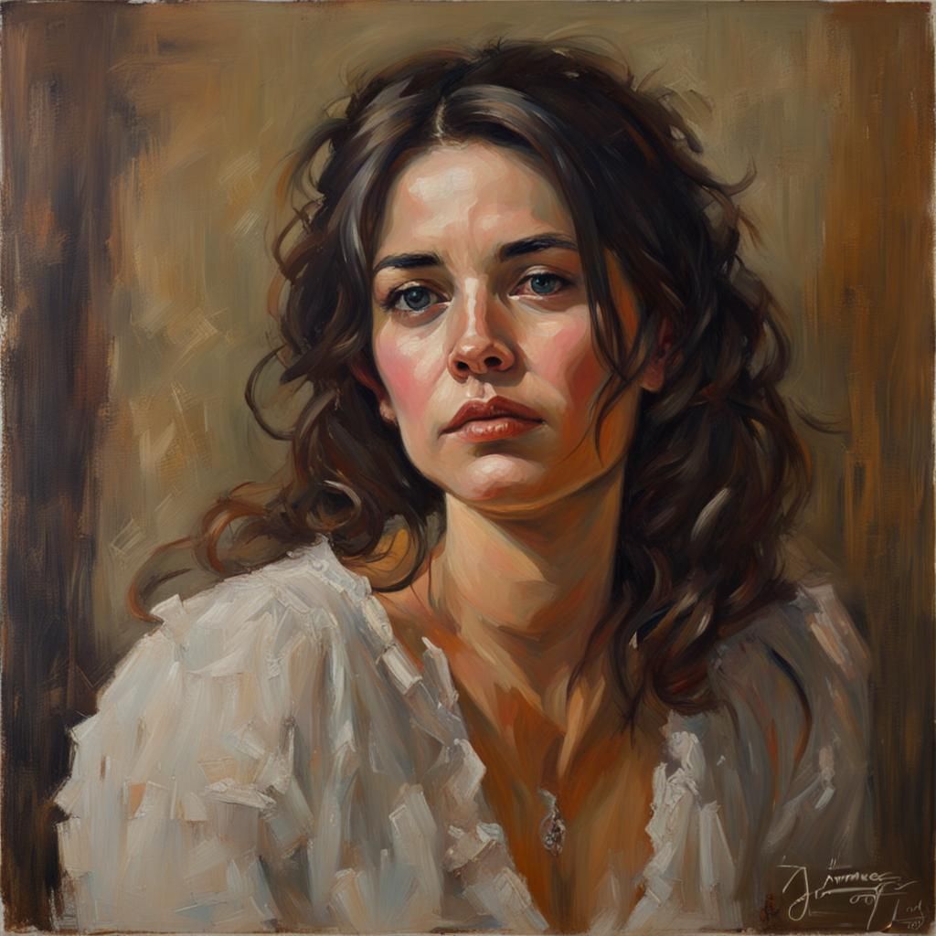 Timeless Portrait of Eternal Youth as Oil Painting