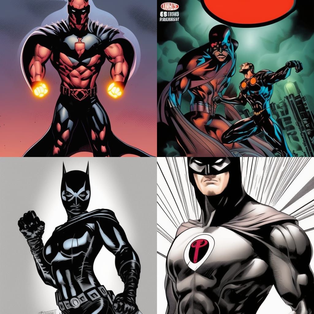 Shadow Superhero in Comic Book Style