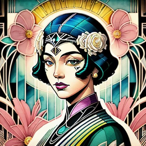 Art Deco African American Digital Painting