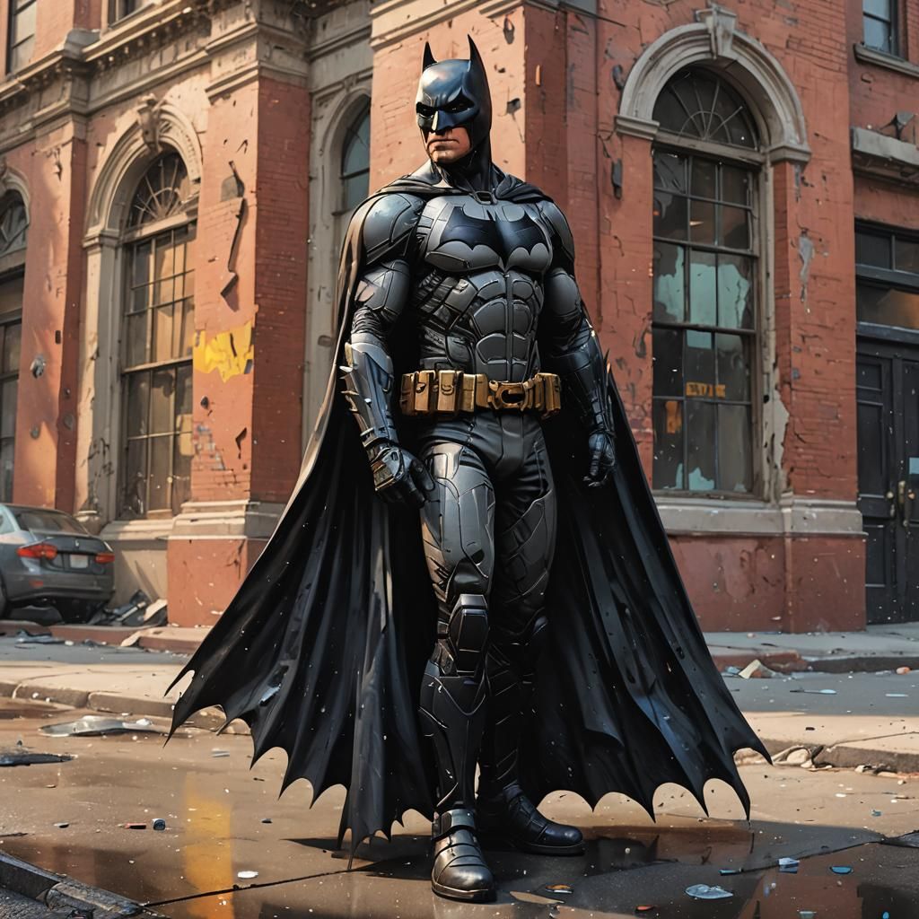 batman waiting outside of a building Gotham City