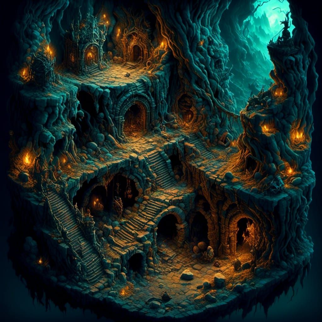 Grimdark Isometric Dungeon of Monsters and Traps