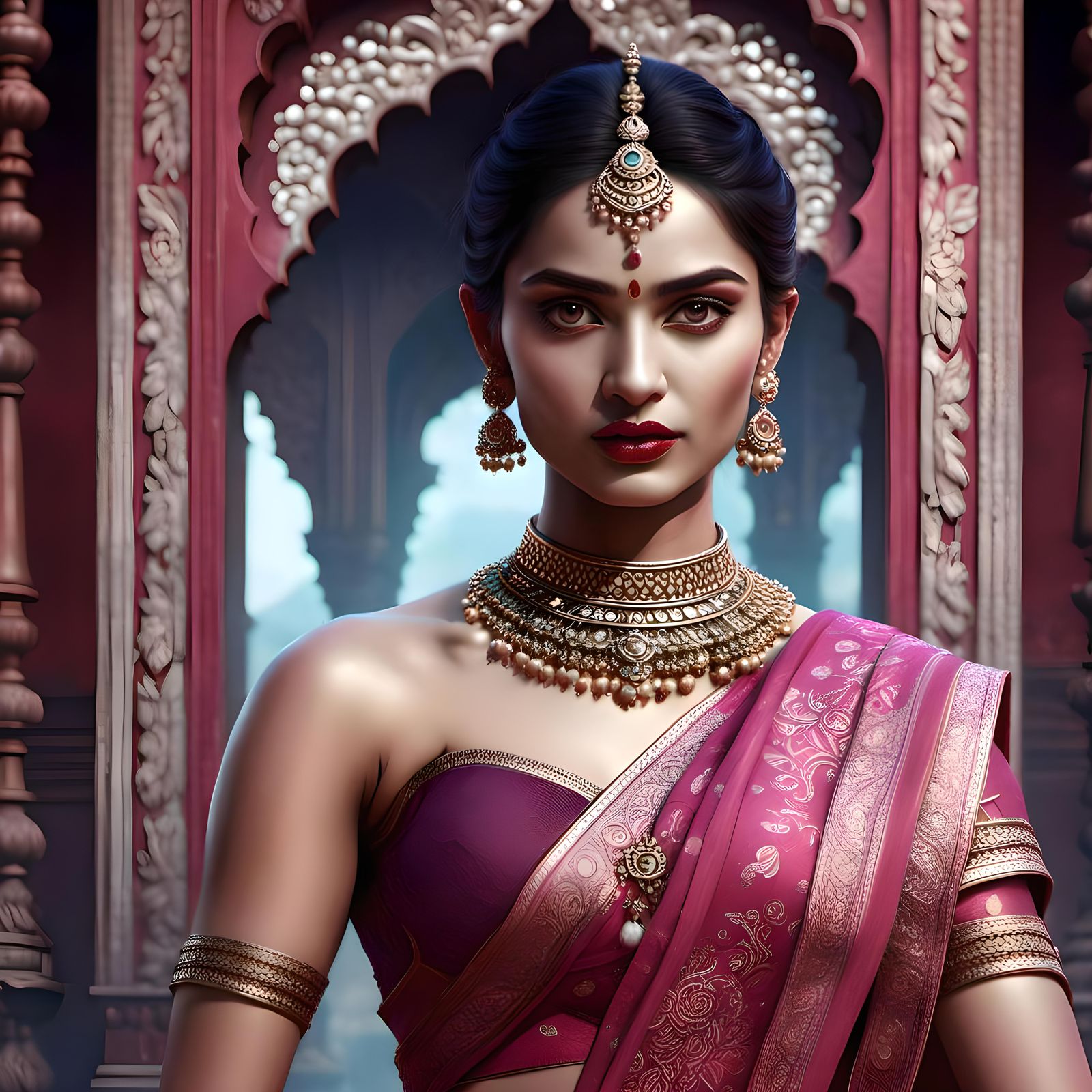 Indian Woman: Detailed Matte Painting in 8k