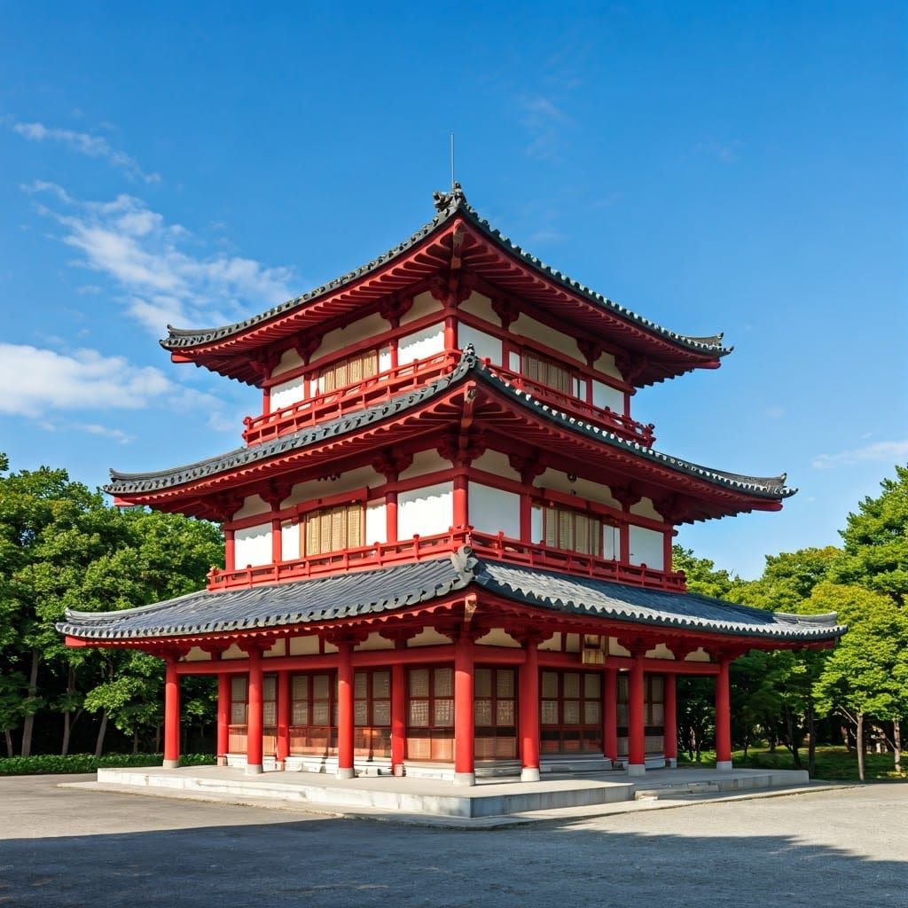 Sunlit House Amidst a Mysterious Landscape