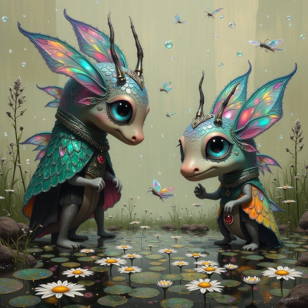 Chubby Dragons Discover Whimsical Treasures in a Dreamlike W...