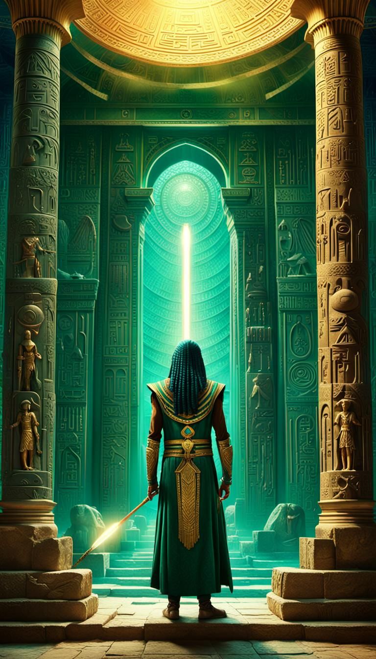 Thoth in Ornate Temple: Digital Matte Painting