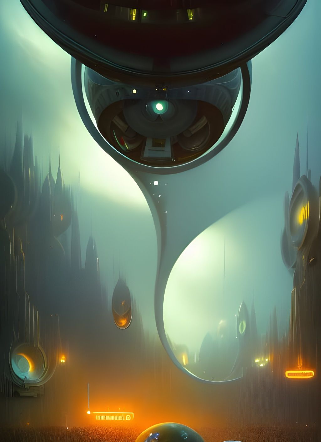 Retrofuturistic Tomorrowland Render in Hyper-Realistic Sci-F...