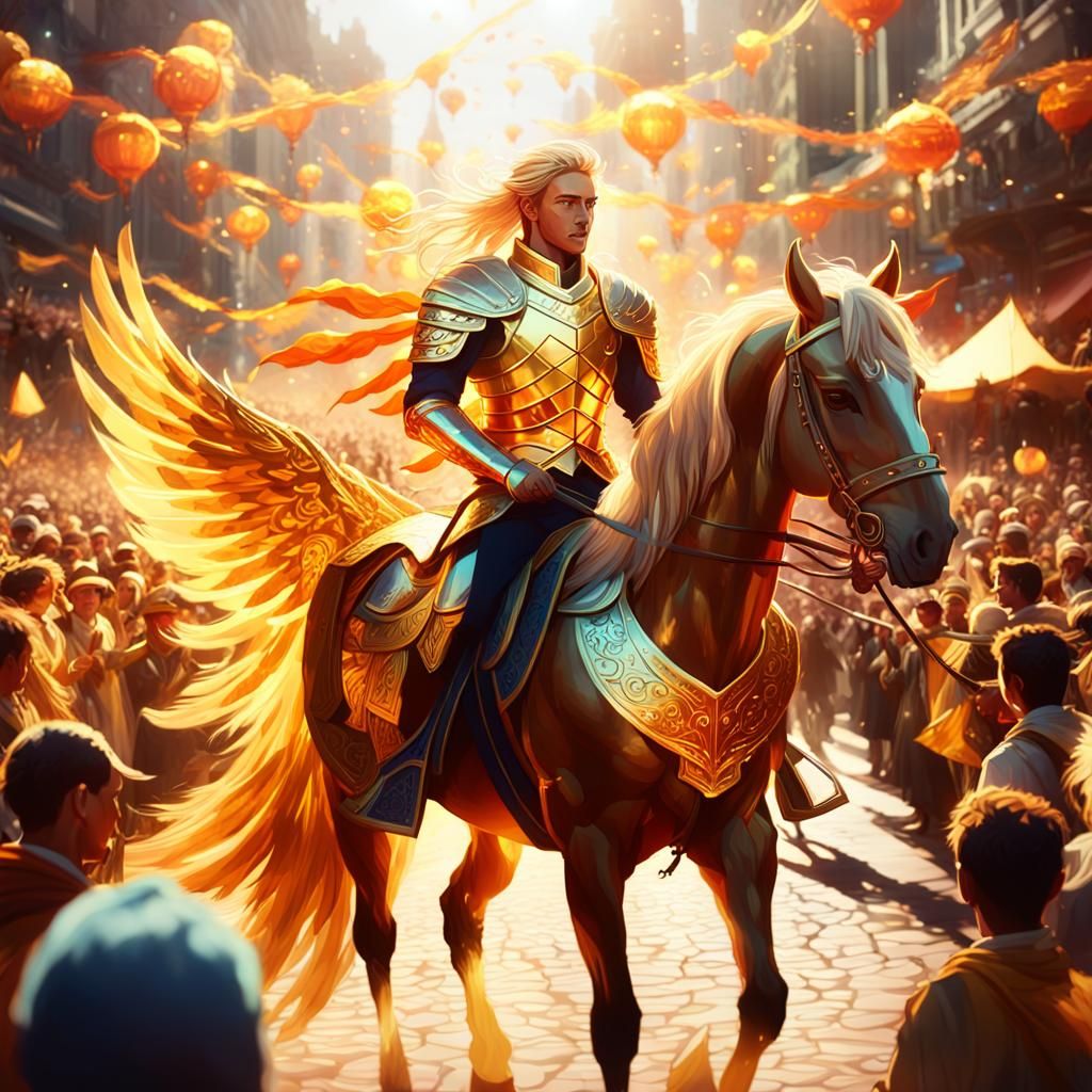 Phoenix Rider Celebrated in Sunlit Procession