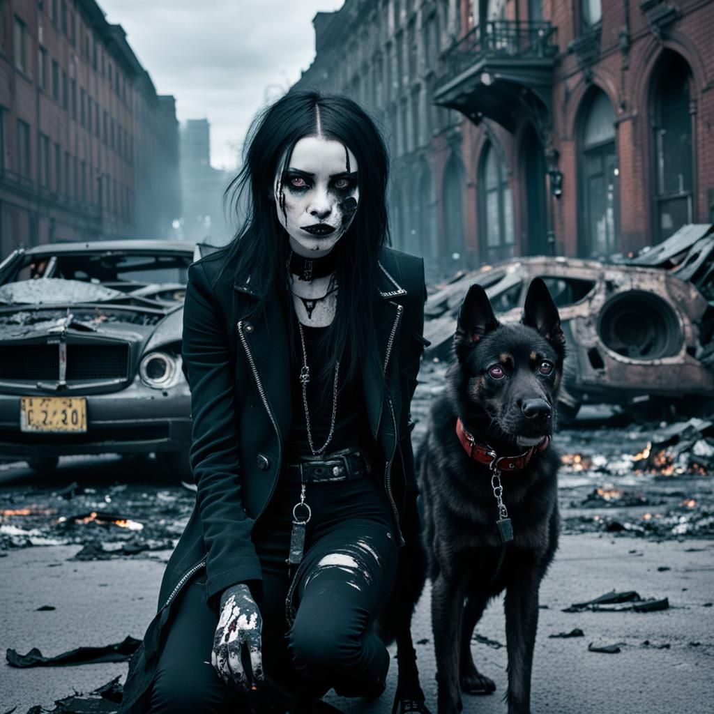 Gothic Model in Decayed Cityscape