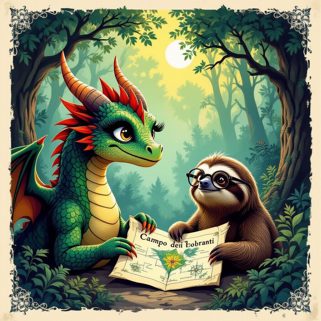 Dragon and Sloth Begin Magical Journey Through Oak Forest