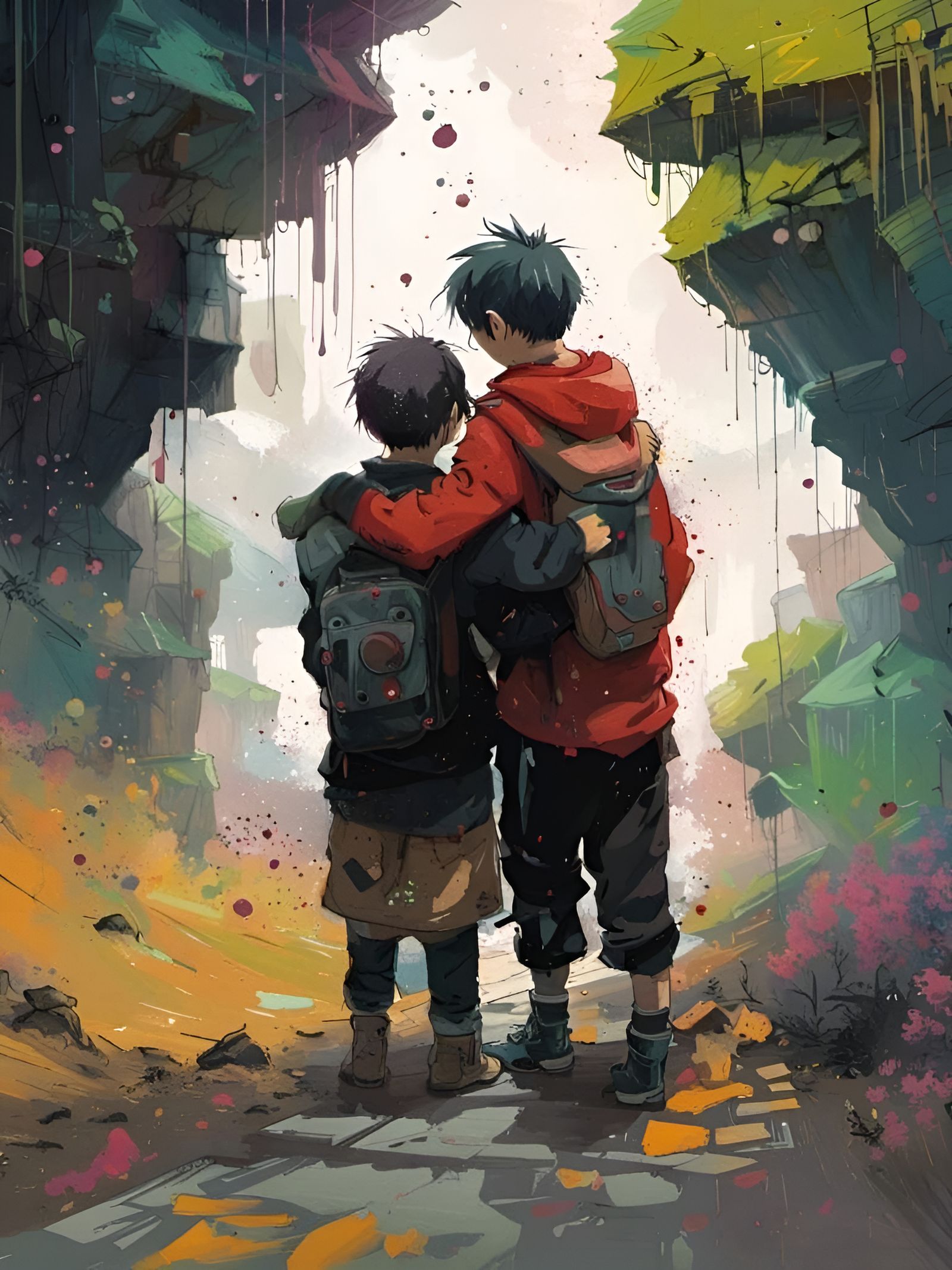 Touching Father-Son Goodbye in Biblepunk Style