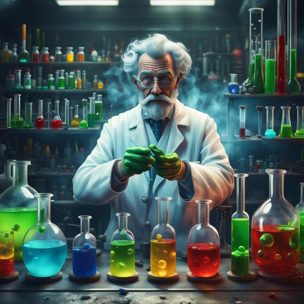 Mad Scientist in Laboratory Concept Art