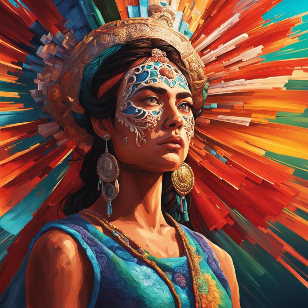 Hyperrealistic Portrait with Dramatic Lighting and Vivid Col...