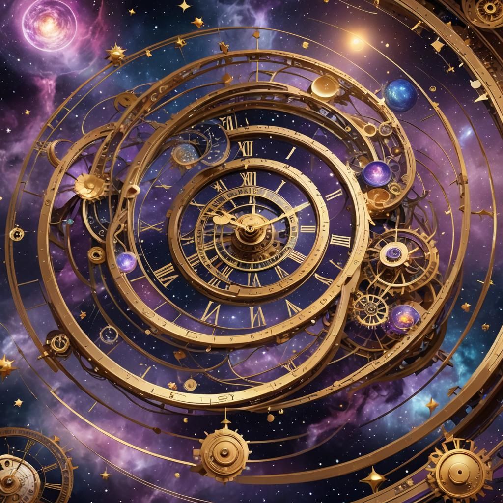 Cosmic Clockwork: A Surreal Digital Art Dreamscape
