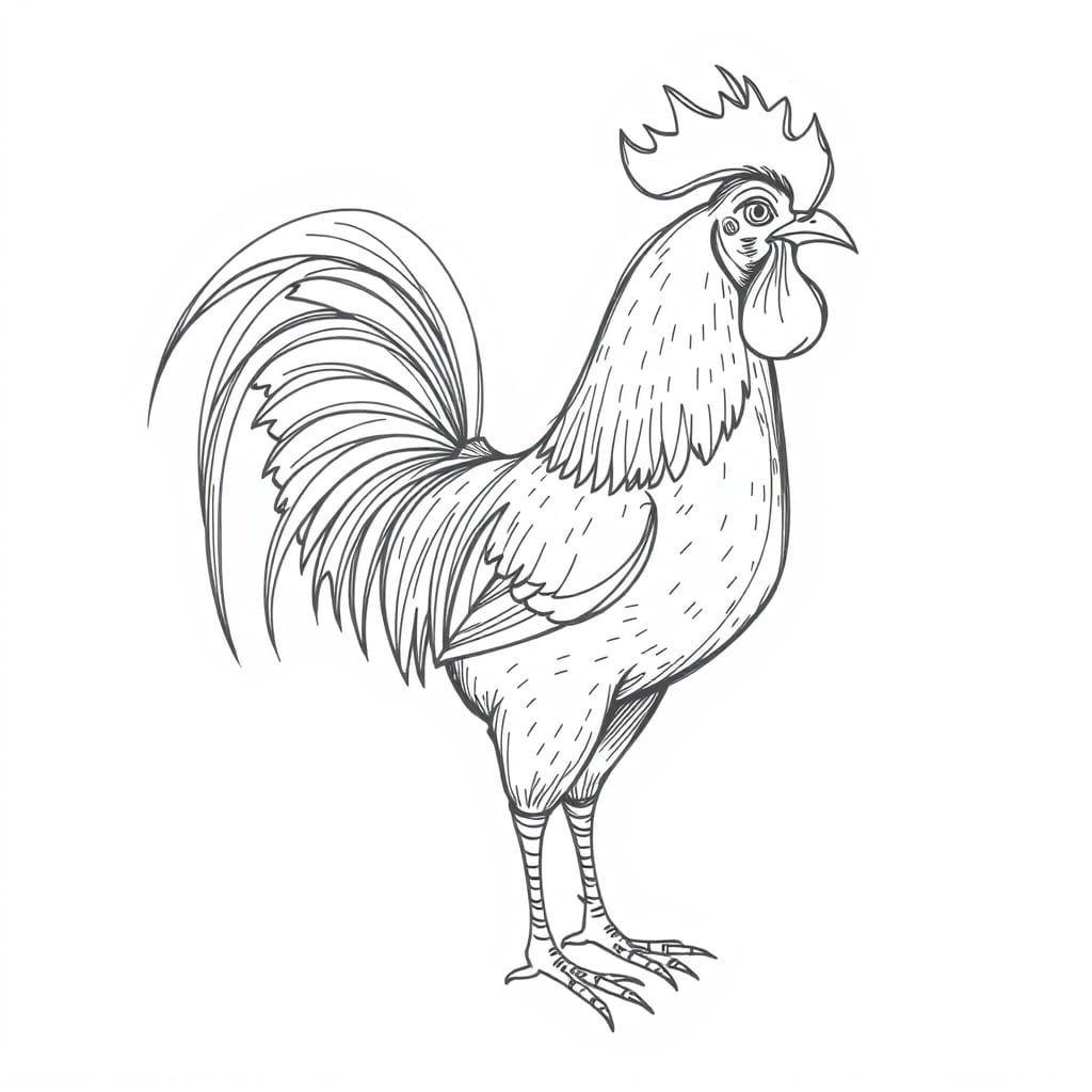 Proud Rooster in Vibrant Cubist Style