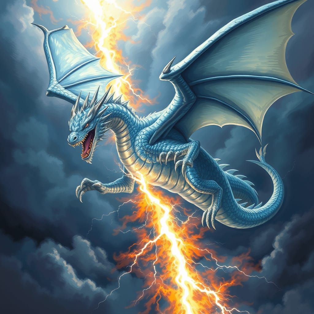Epic Air Dragon Ignites the Skies with Lightning Bolt