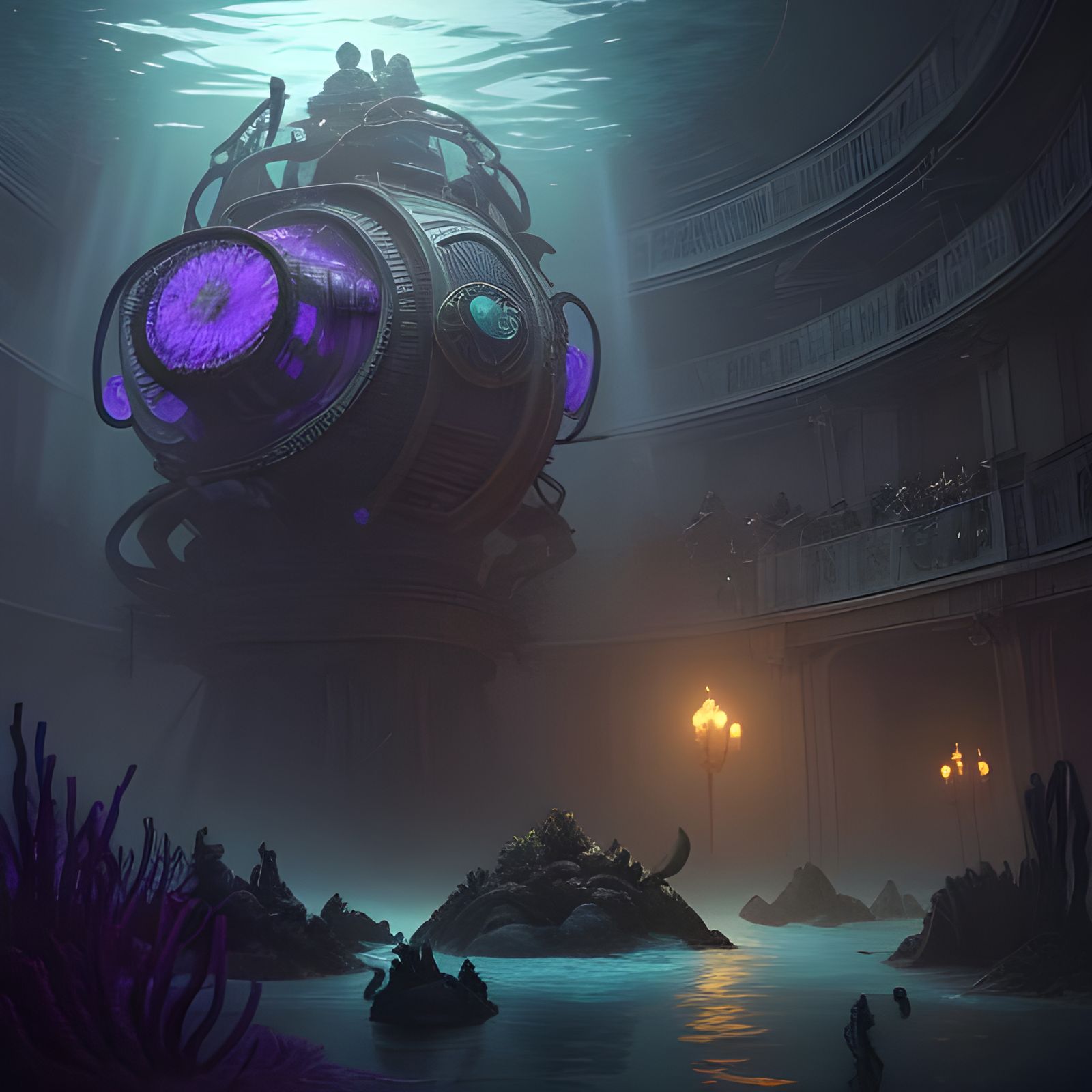 Surreal London Sewer Scene as Dark Fantasy Art