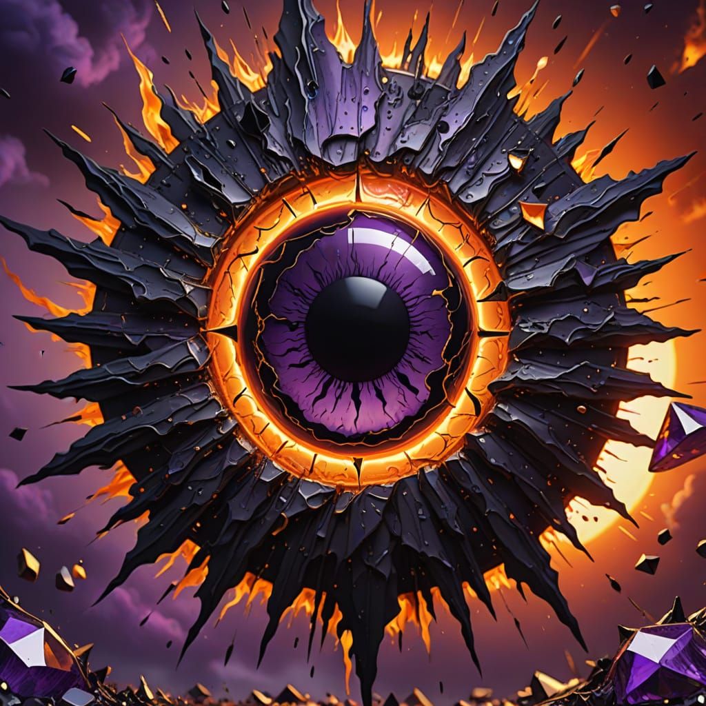 Black Sun Rending Reality: A Surreal Oil Painting