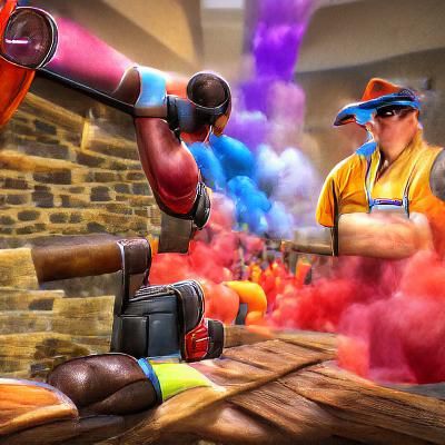 Team Fortress 2 Inspired Colorful Characters