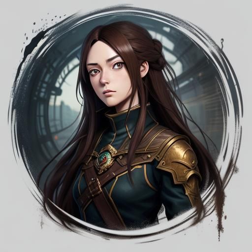 Anime Girl Bored in Class: Detailed Matte Painting