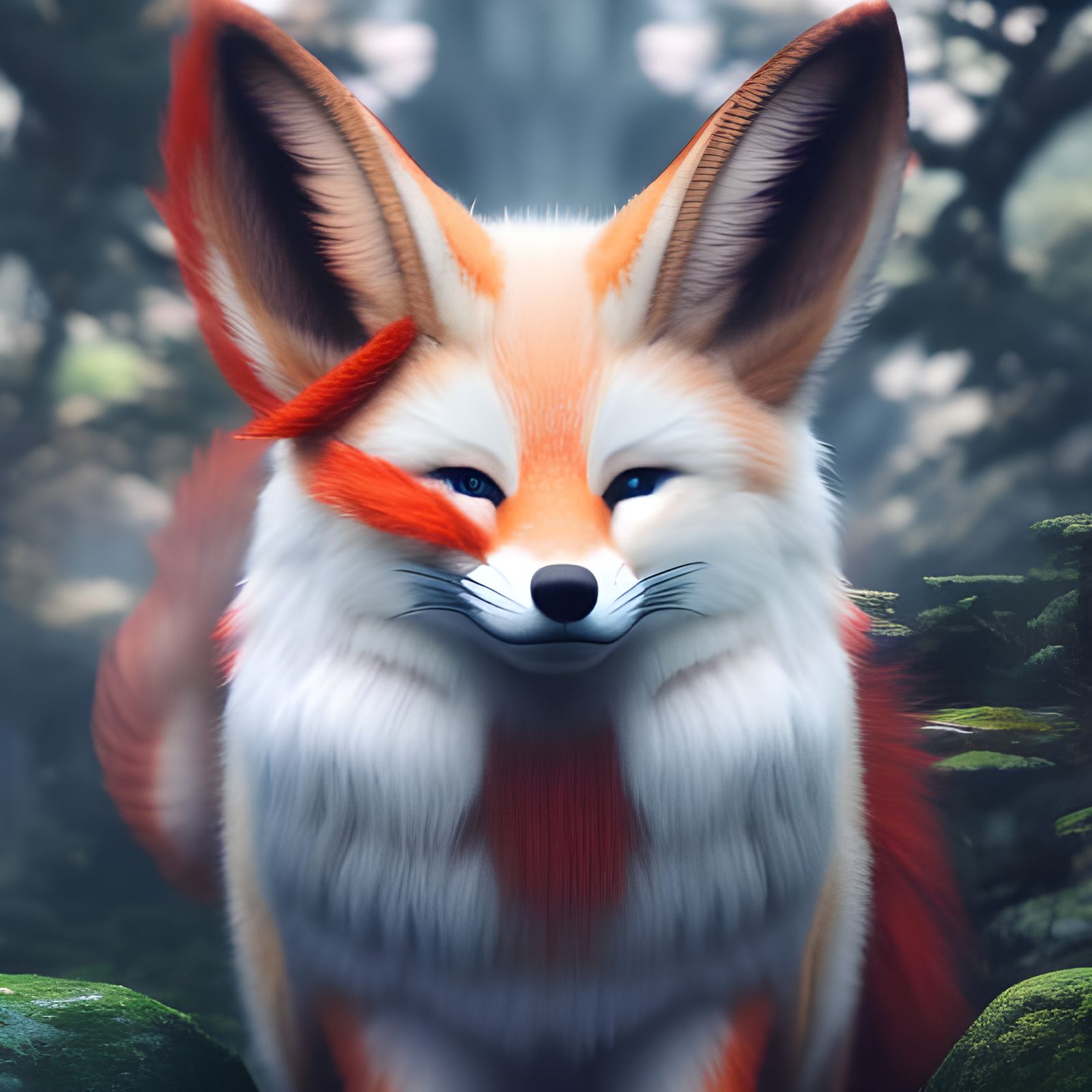 Androgynous Japanese Fox Deity Portrait
