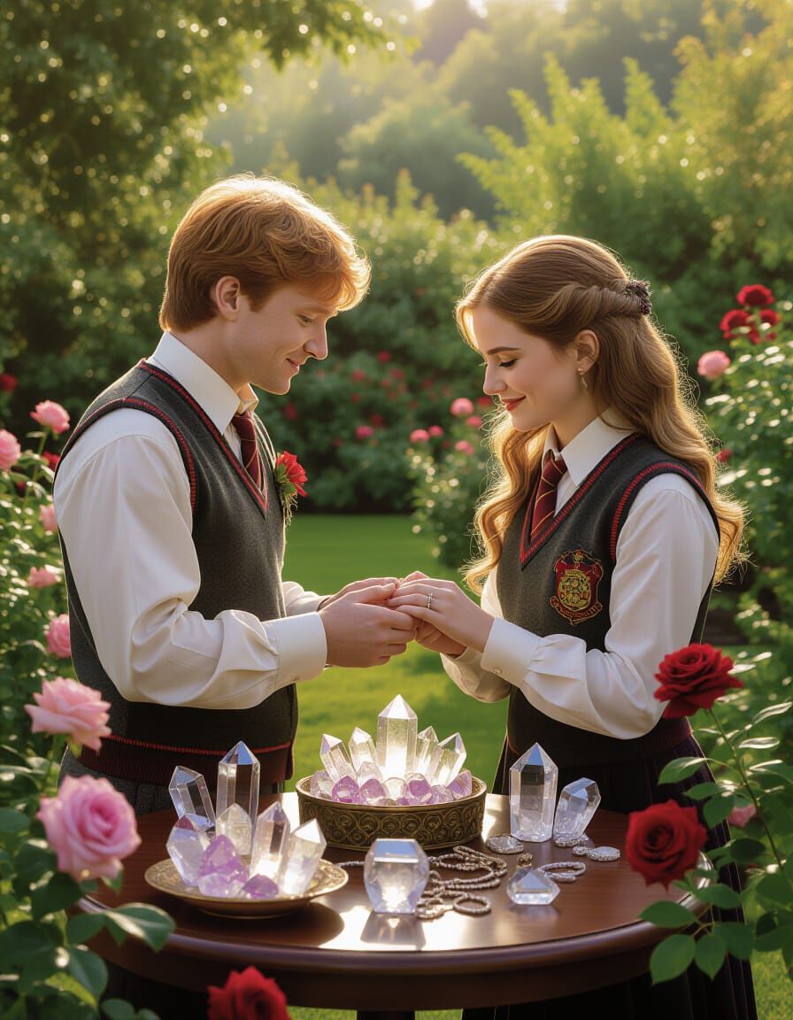 Ron and Hermione's Surreal Rose Garden Wedding