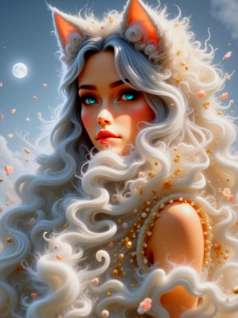 Surreal Half Human Half Feline Goddess