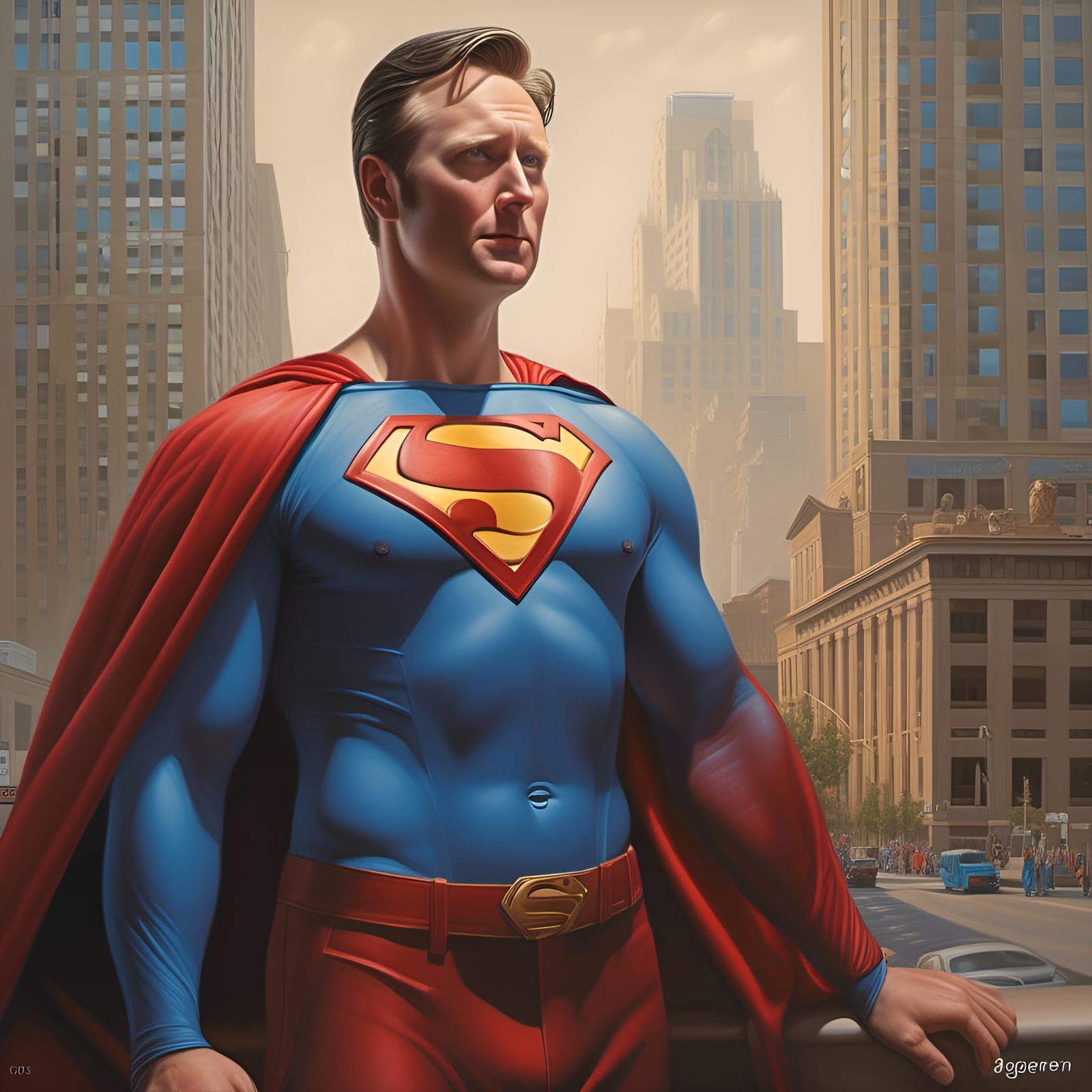Hyperrealistic Superman Portrait in Digital Art Style