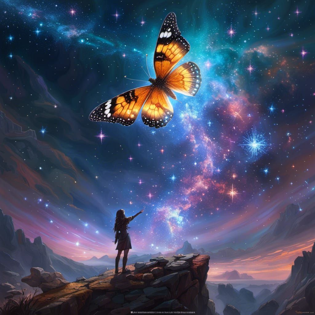 Love!! the shot of a butterfly made of stars, cosmos and mag...