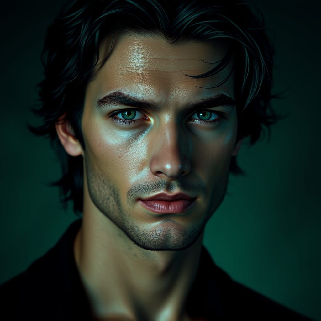 Intense Portrait of a Psychologist in Art Nouveau Style