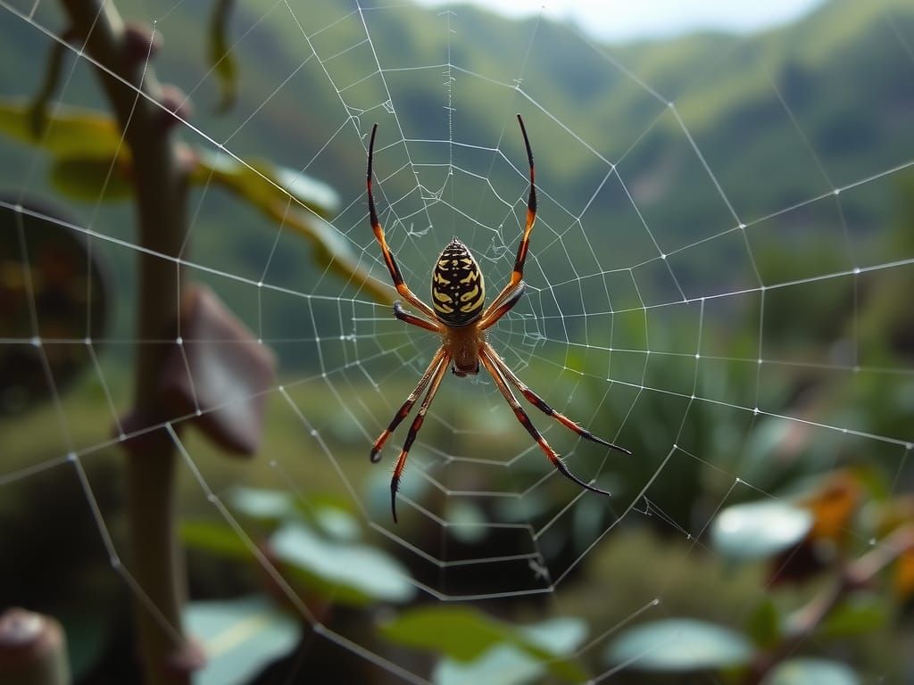 Mutant Spider Weaver in Nature's Web