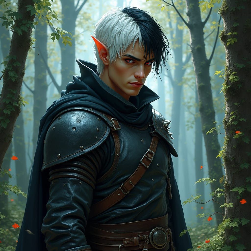 Elven Rogue Assassin in Dark Fantasy Realm