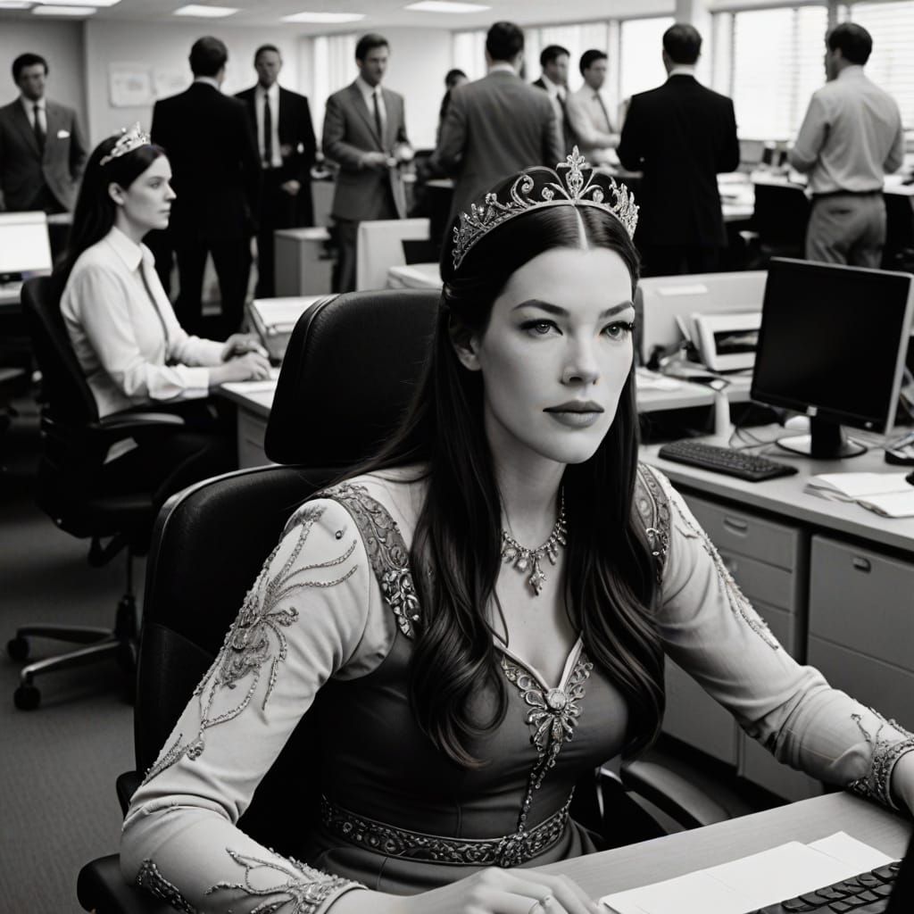 Arwen Working in a Modern Office
