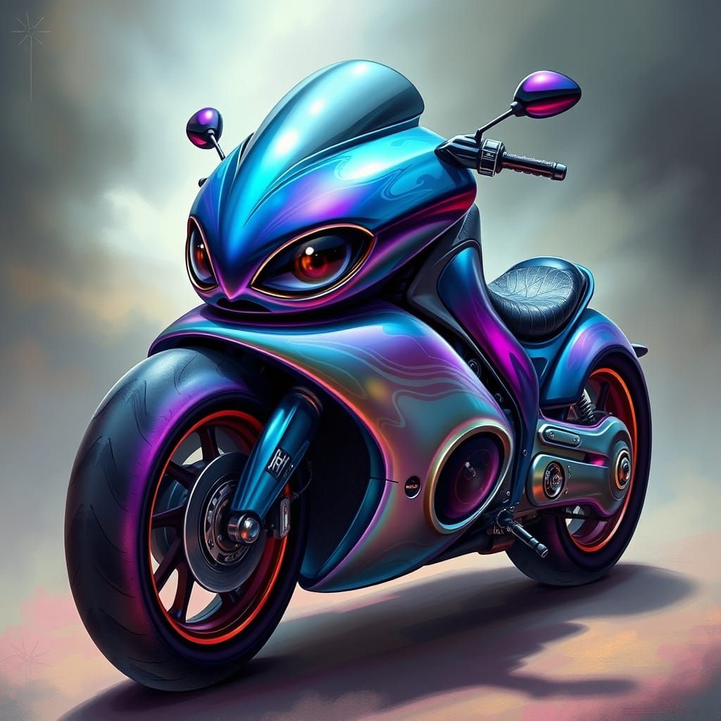 Ethereal Alien Chopper in Iridescent Hues