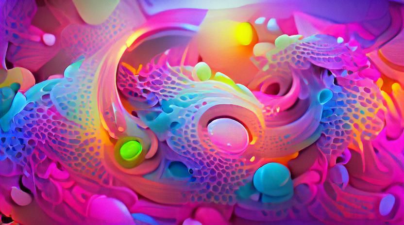 Opalescent Abstract Pastel 3D Graffiti Substance Design