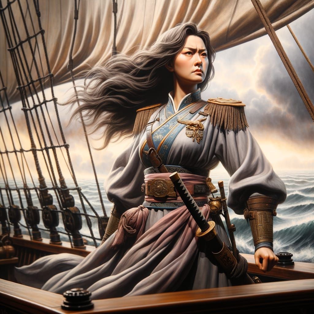 Ching Chih, the most mighty pirate of history. She commanded near 80 000 men and had thousand ships.I'm not sure at all ...