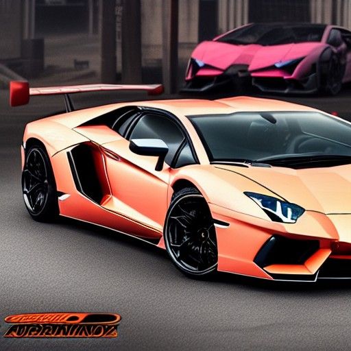 Lamborghini Aventador SVJ in Cyberpunk Neon City