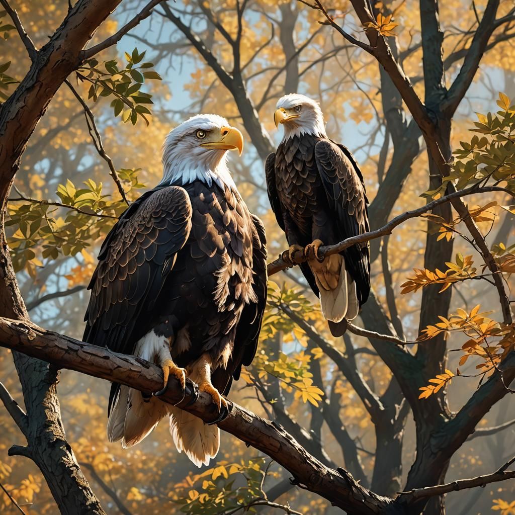 Majestic Bald Eagle Concept Art Portrait