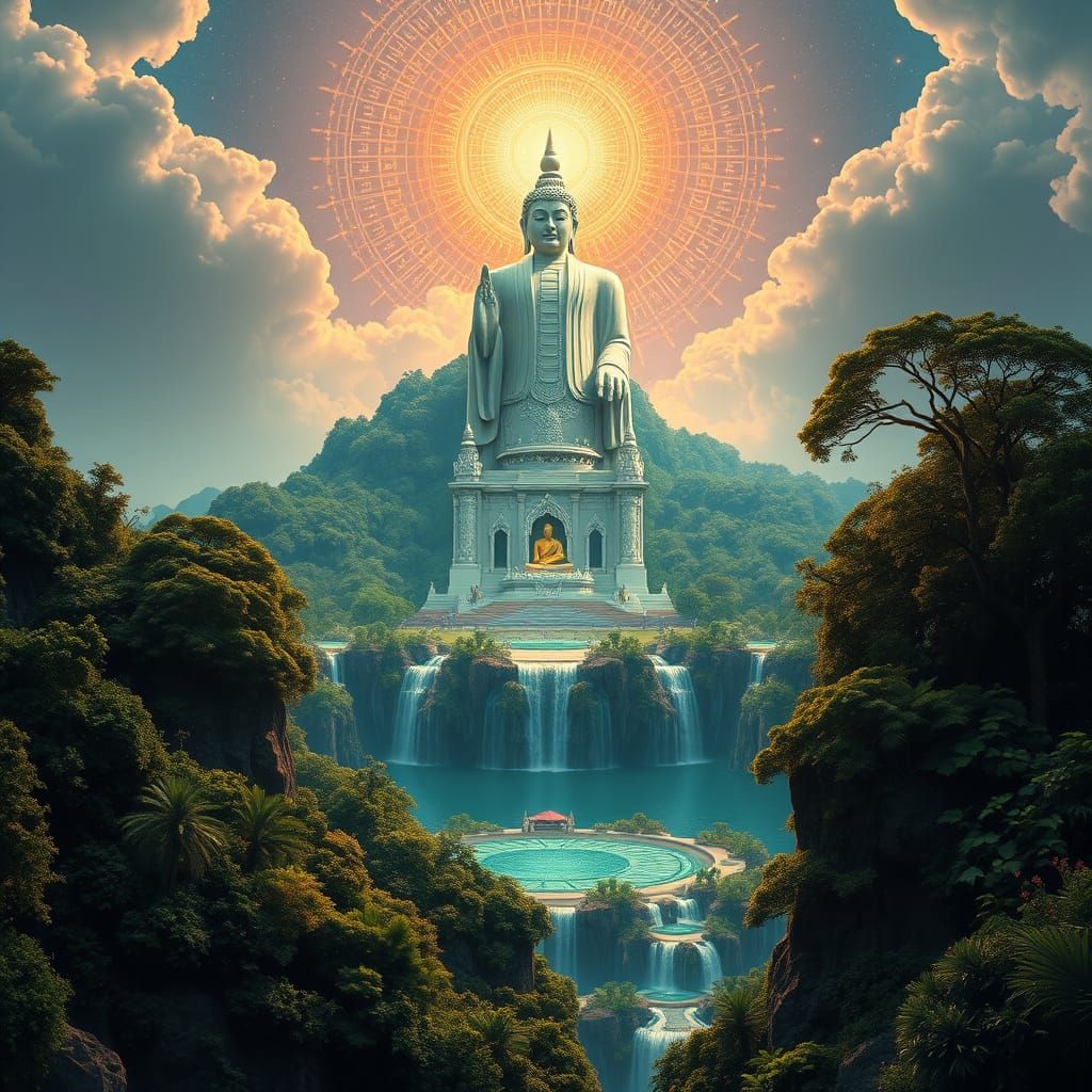 Surreal Divine Realm of the Gods in Celestial Art Style