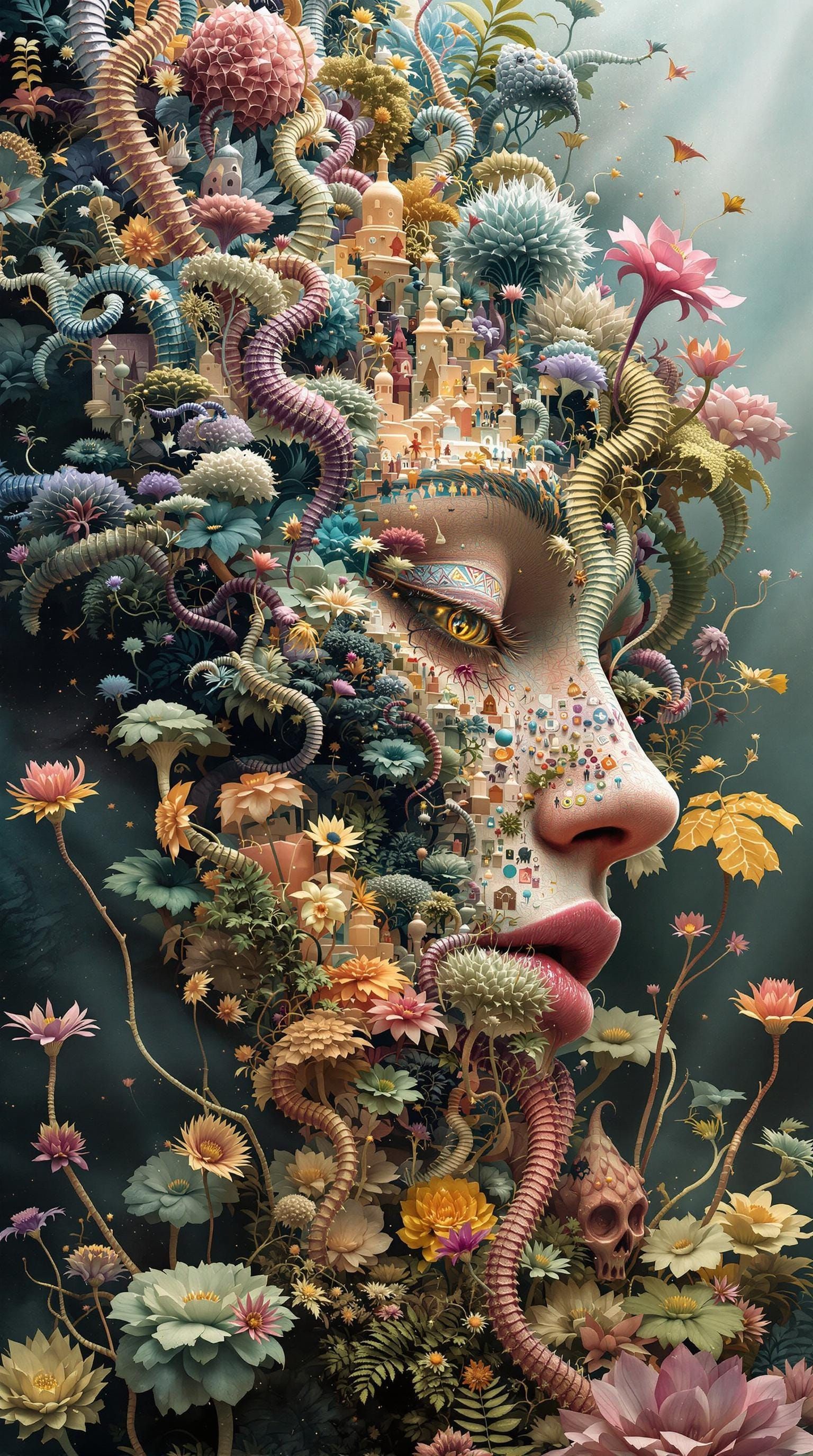 Isometric Cubes with Demons: A Fractal Artscape