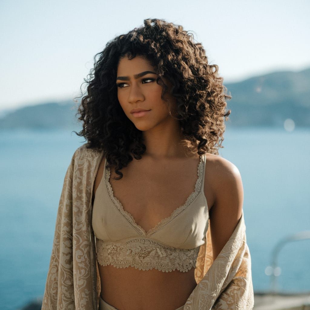 Elegant Off-Duty Ensemble in Cinematic Film Style