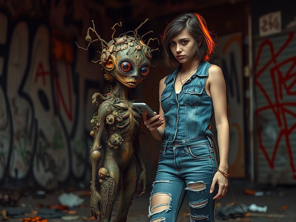 Fungus Humanoid in Apocalyptic Urban Setting