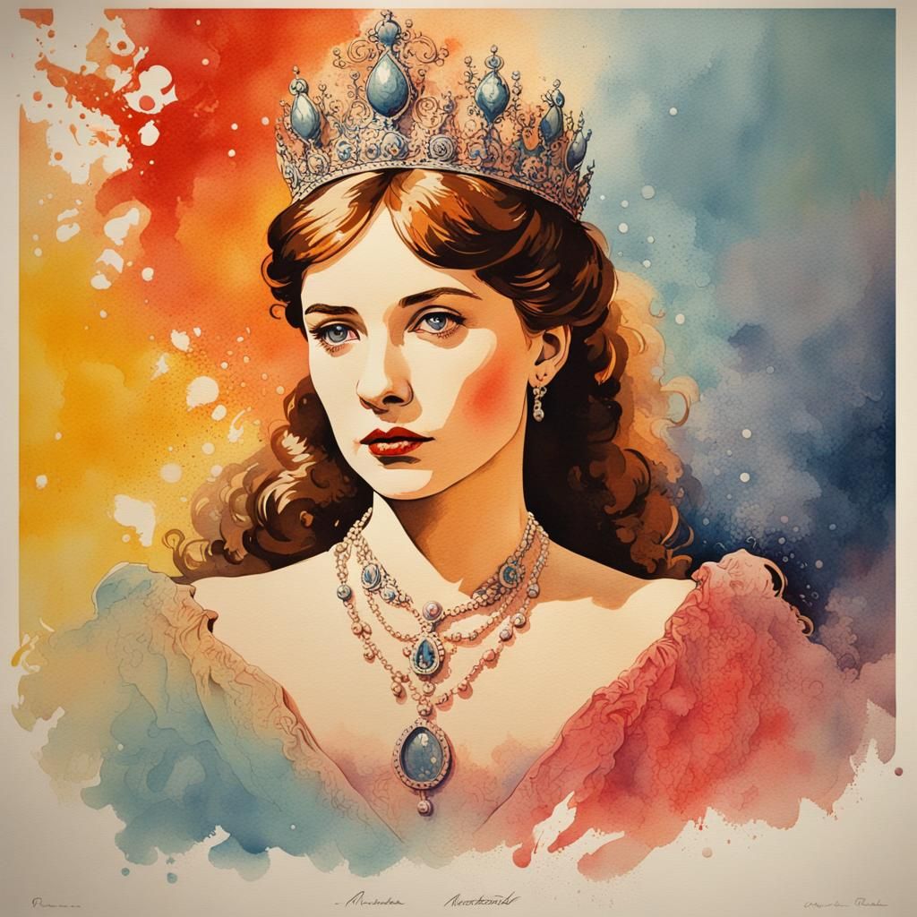 Watercolor Portrait of Princess Anastasia