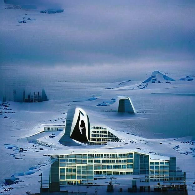Futuristic Arctic Headquarters of an Evil Corporation