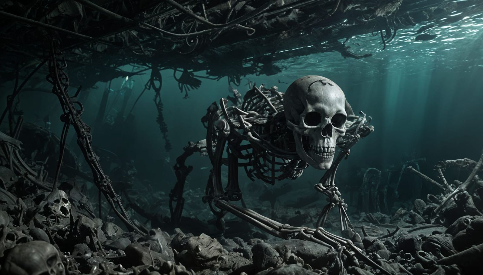 Giger-esque Underwater Horror Scene