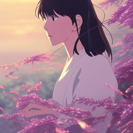 Anime Key Visual: The Madam in Ghibli Style