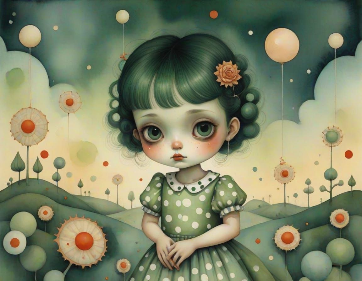 Kidcore. Liminal. Watercolor. Surrealism. Lowbrow.