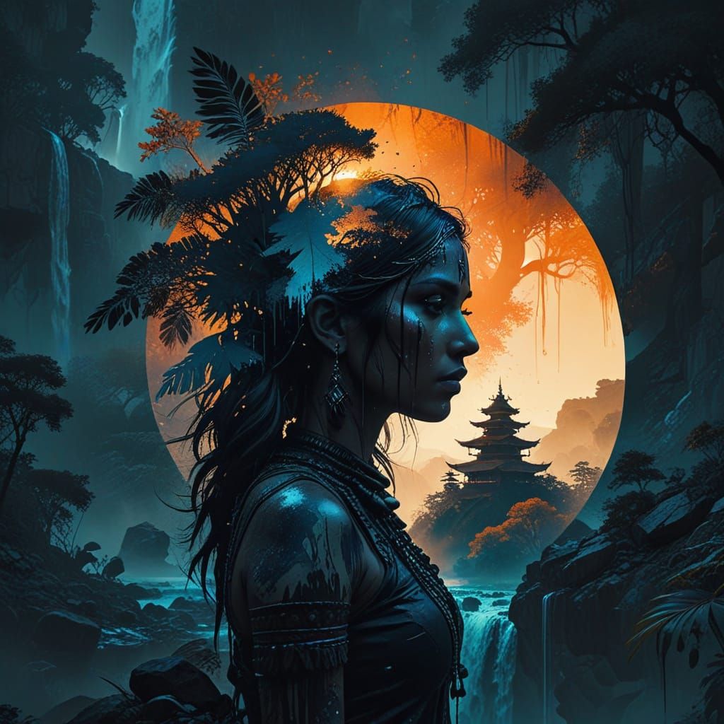 Silhouetted dreams in nature's embrace