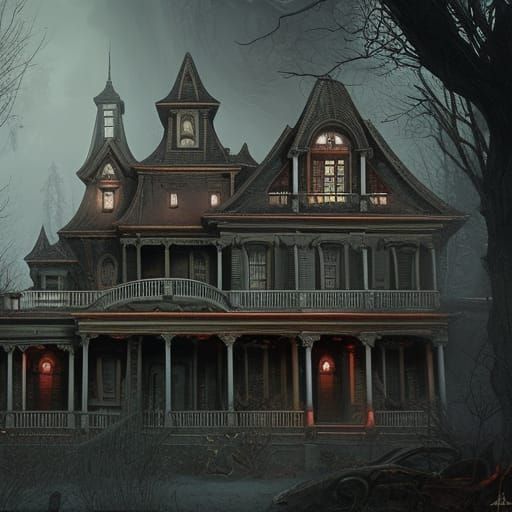 Eldritch Horror House in Nouveau Art Style