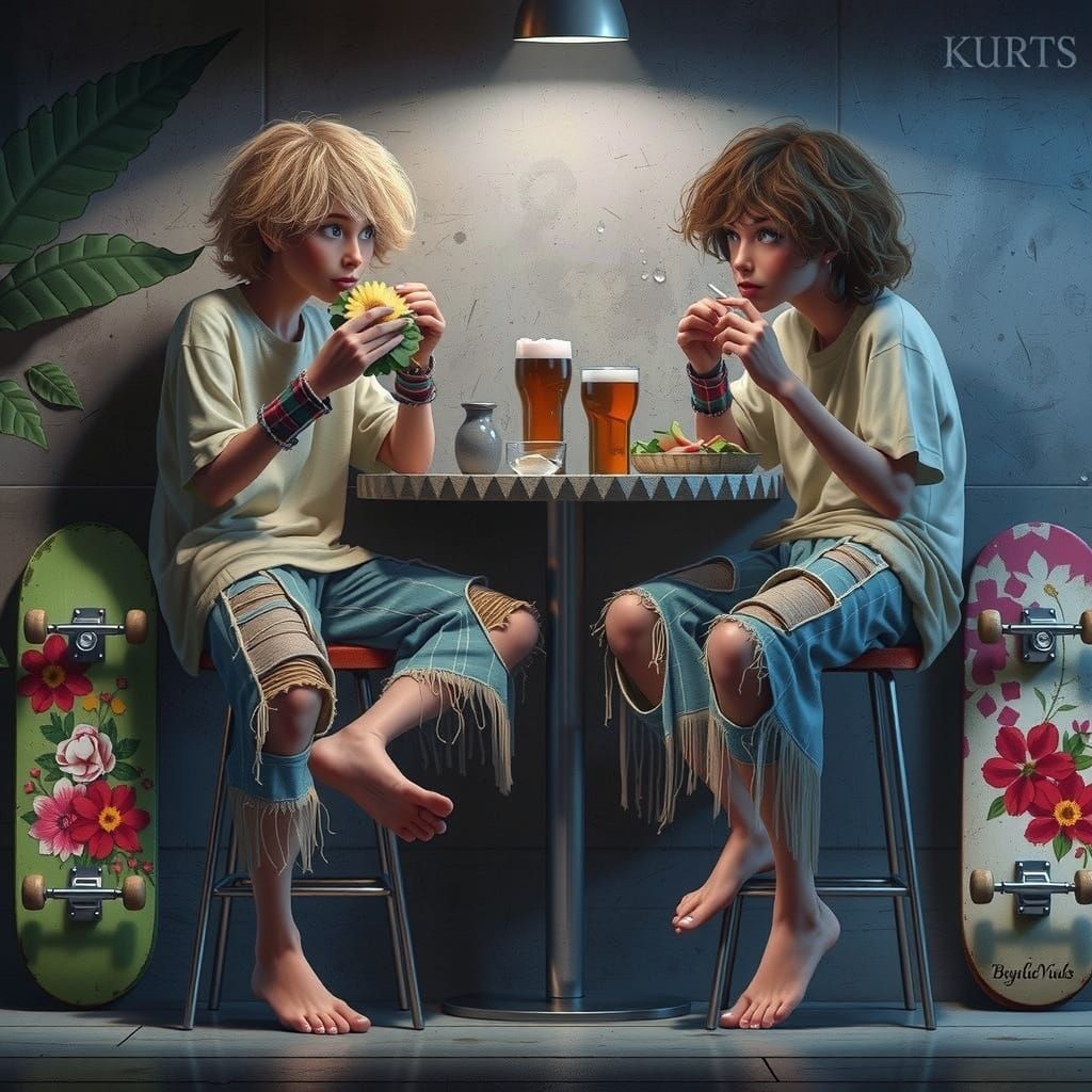 Cozy Lunch Scene in Storybook Style